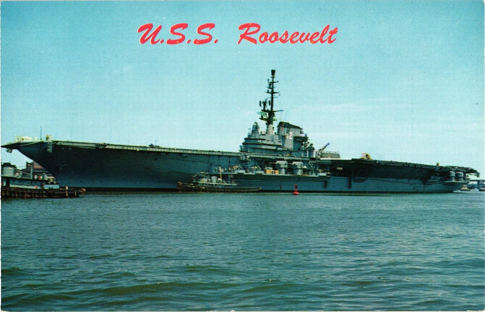 U.S.S. Roosevelt Warship Vintage Postcard