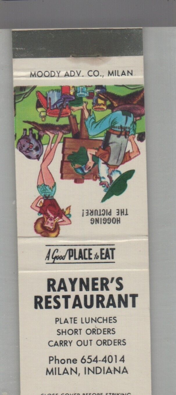 Matchbook Cover - Indiana Rayner's Restaurant Milan, IN