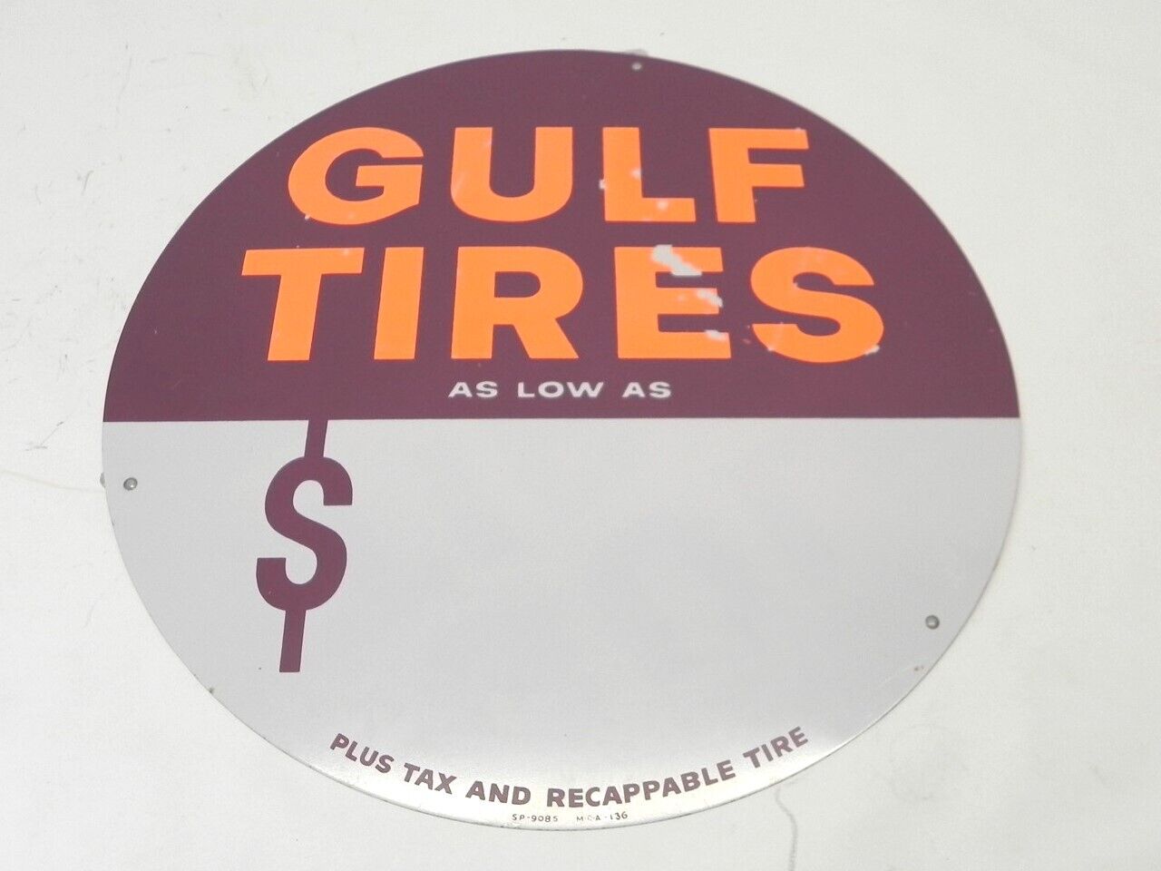 VINTAGE 1960\'S GULF TIRES PRICE INSERT GAS STATION SIGN NEVER INSTALLED NOS 