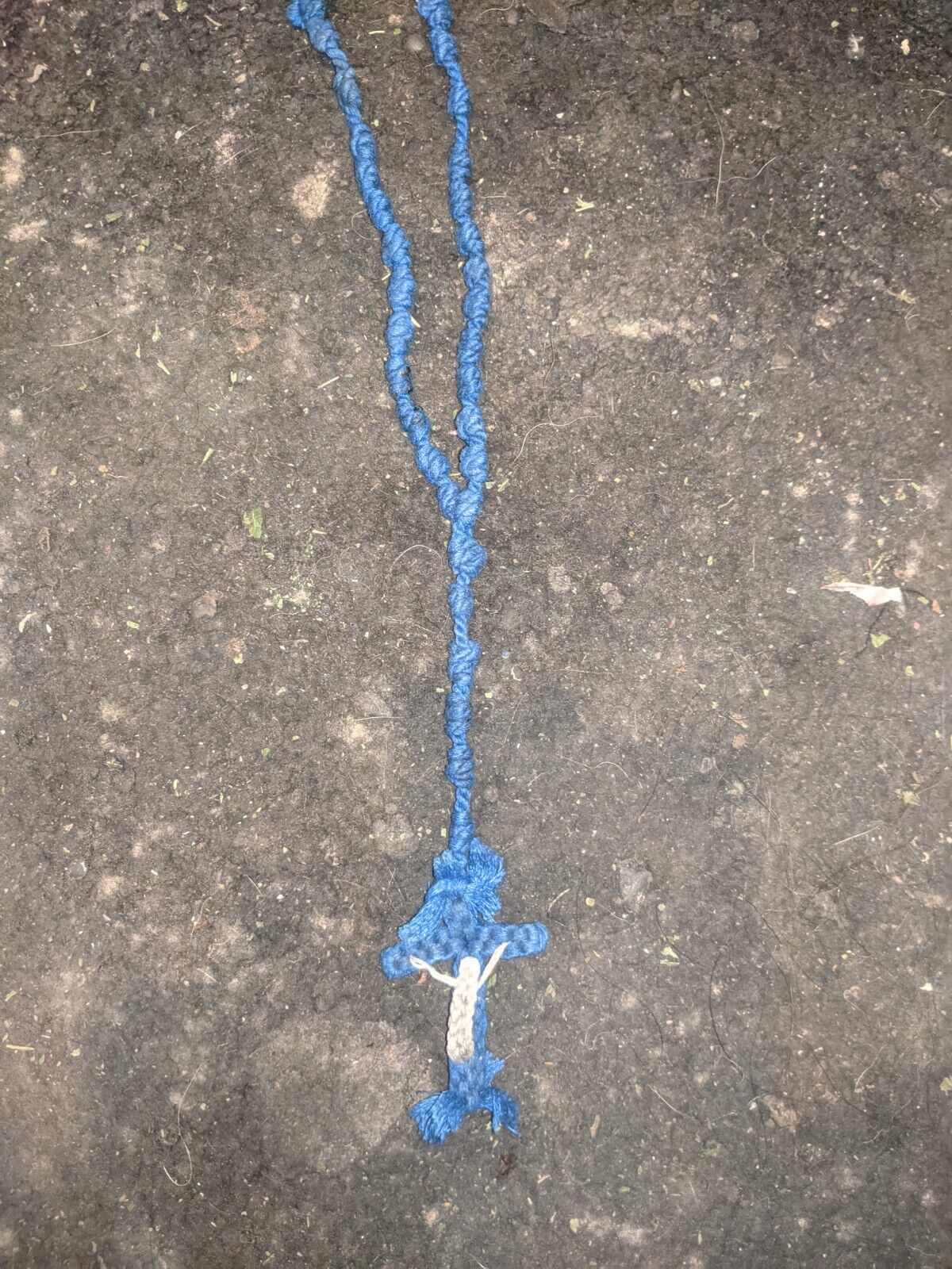 Rosary Made In LA County Jail From The Blue Jump Suits