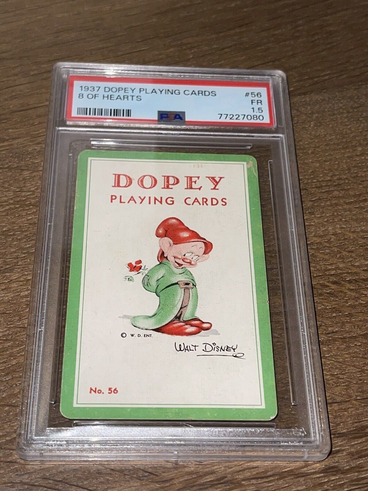 1937 SNOW WHITE “DOPEY” PLAYING CARD WALT DISNEY 1937 PSA GRADED DISNEY CARD