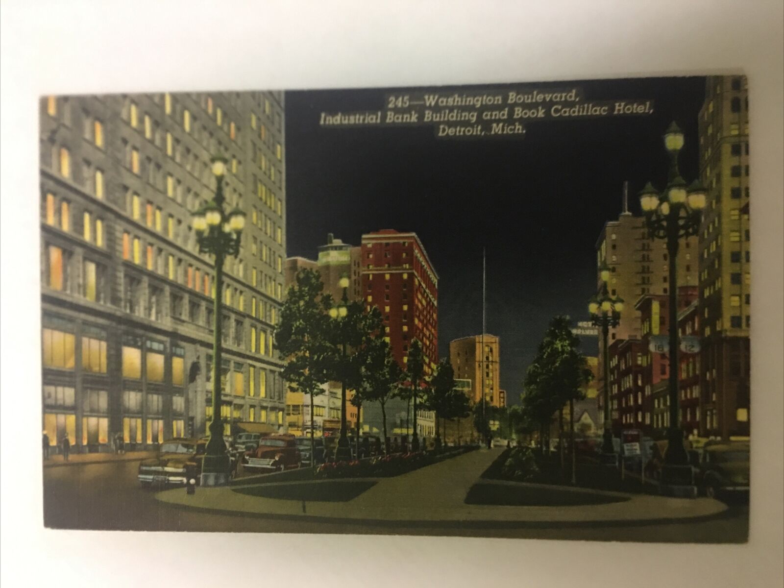 Washington Boulevard Detroit Michigan Vintage Postcard