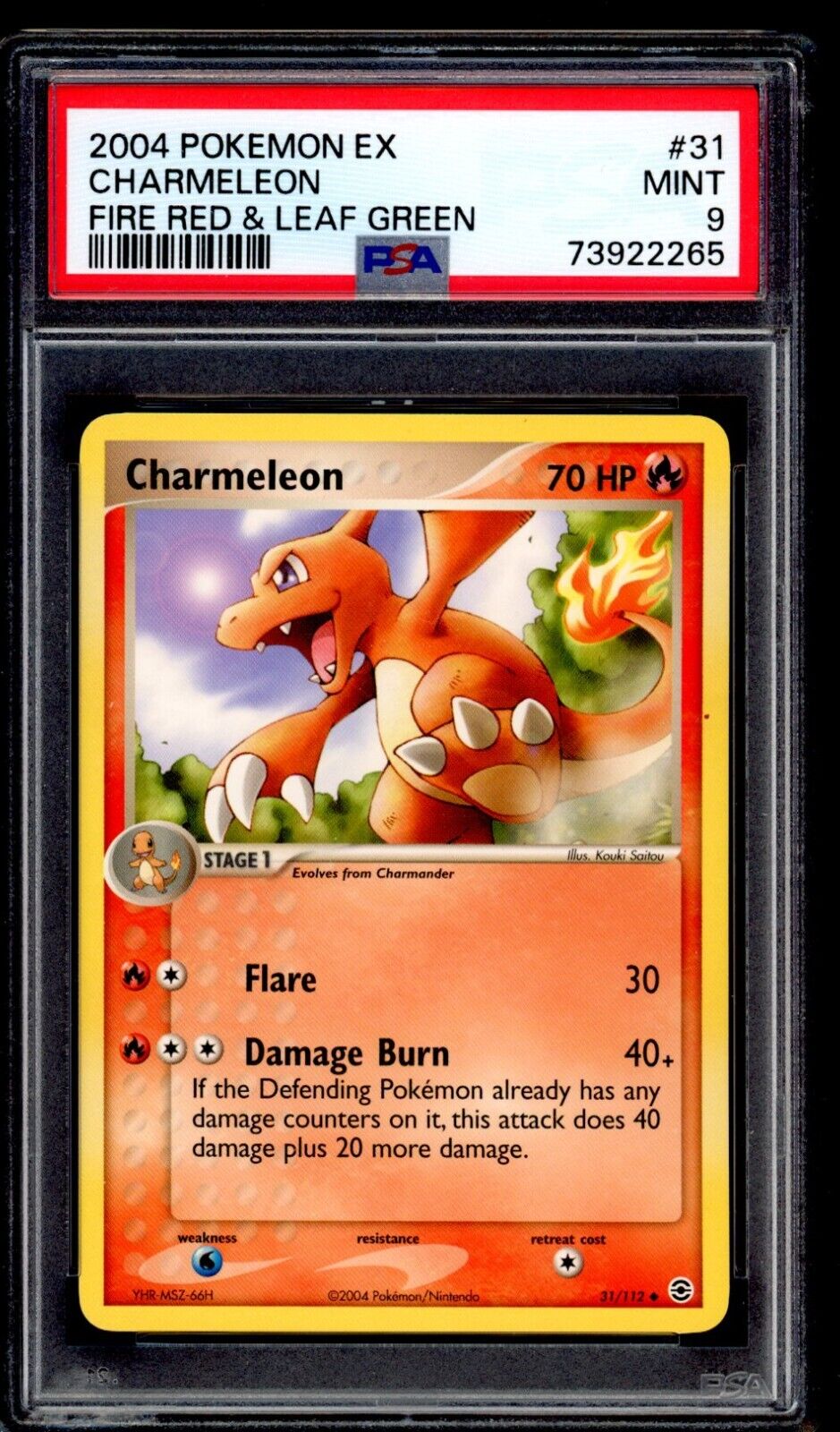 PSA 9 Charmeleon 2004 Pokemon Card 31/112 Fire Red & Leaf Green