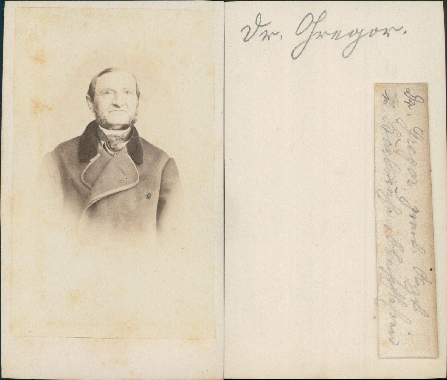 Dr. Gregor, Arzt, circa 1865 Vintage CDV Albumen Business Card - Alb Print