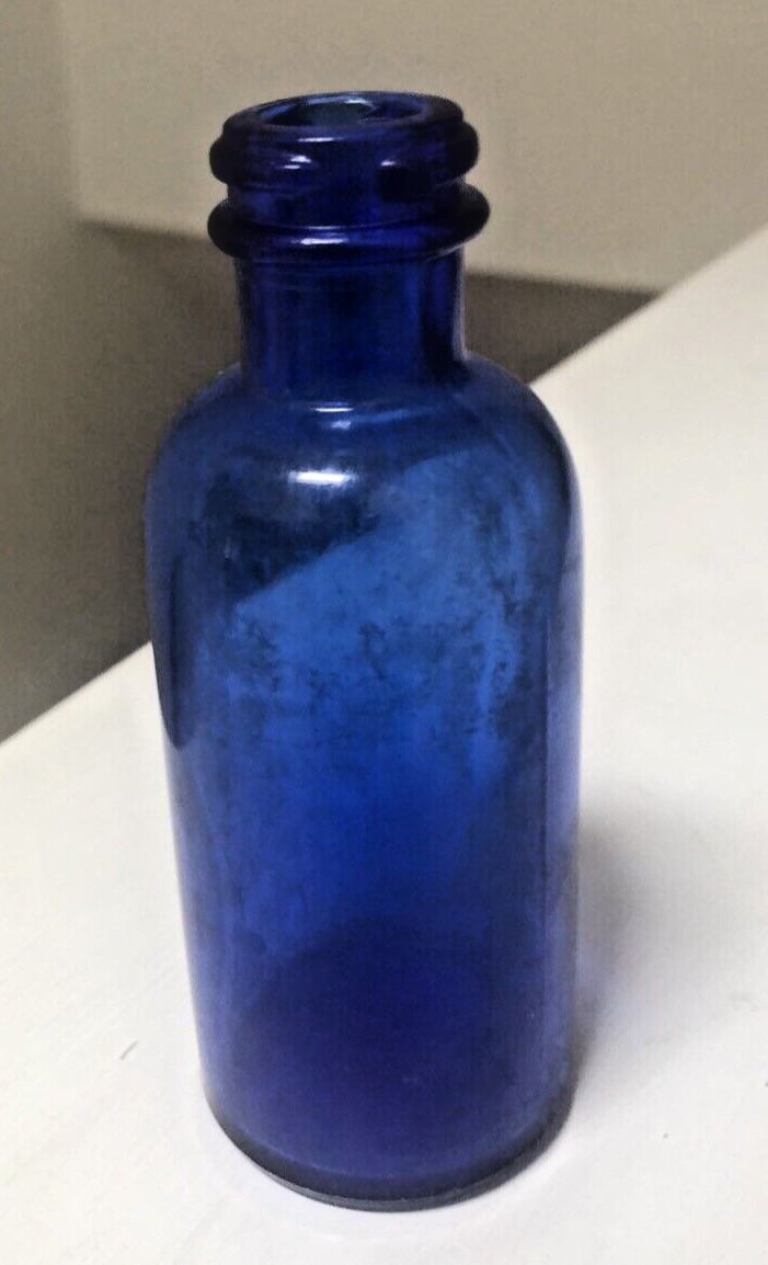 Vintage Deep Blue,   Colbalt Blue Glass Bottle #2