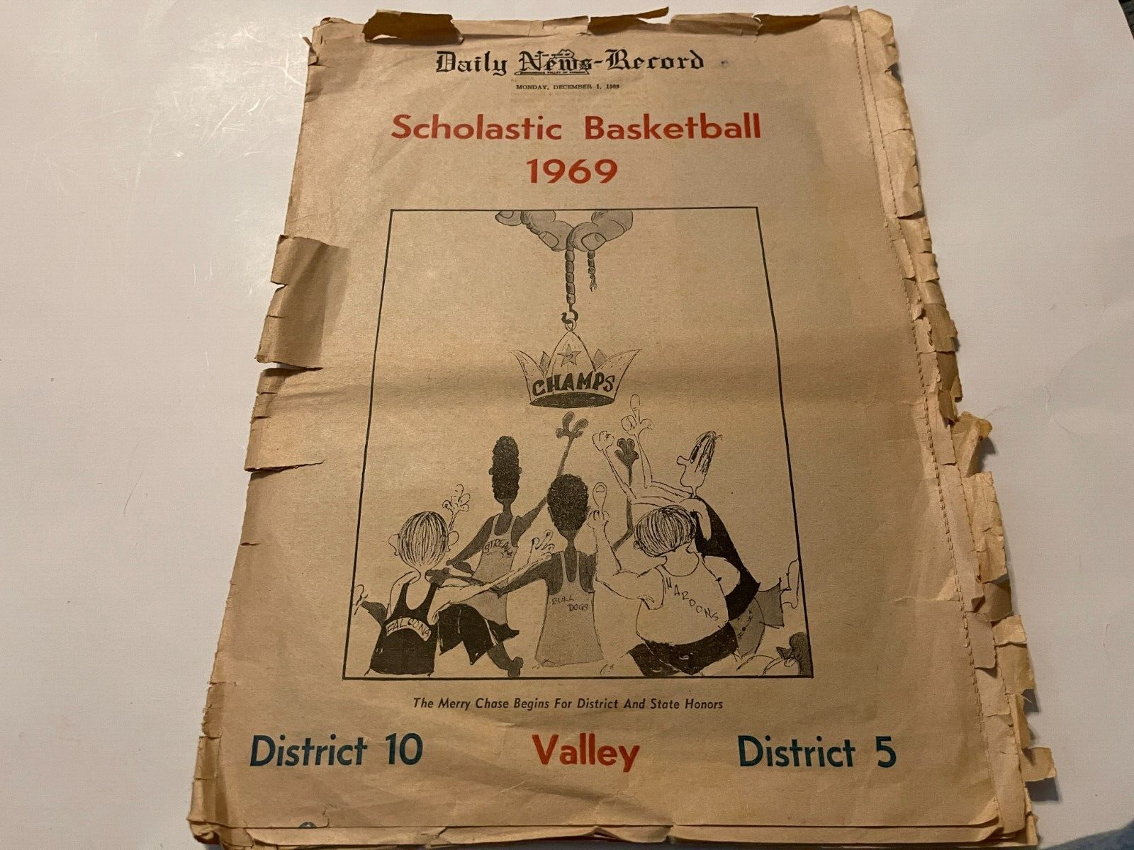 VINTAGE 1969 HARRISONBURG VA DAILY NEWS RECORD area basketball preview 16 pages