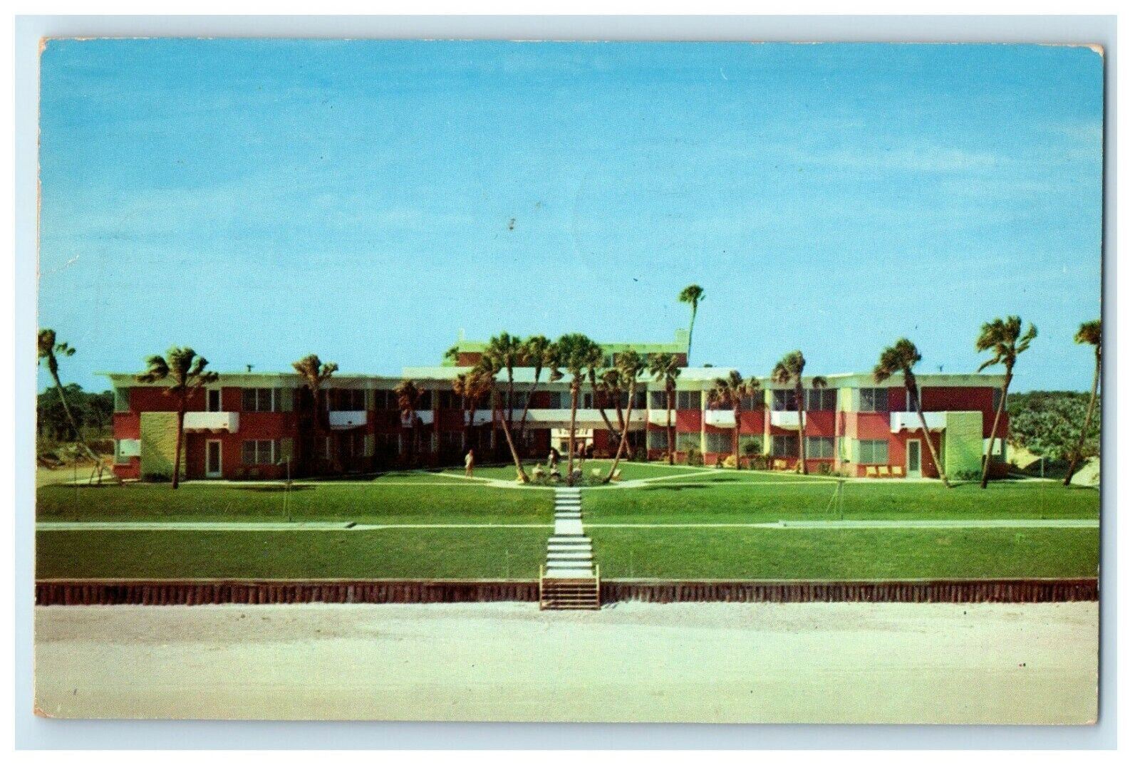 1953 Clark Ocean Court Daytona Beach Florida FL Posted Vintage Postcard