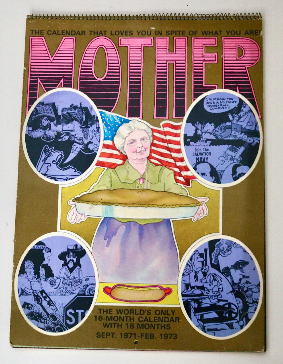 Hallmark vintage MOTHER 1973 calendar and paper doll mod pop art