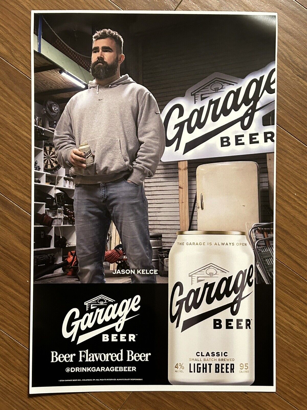 JASON KELCE Garage Beer 11 X 17 PROMOTIONAL Poster EAGLES Travis Authentic