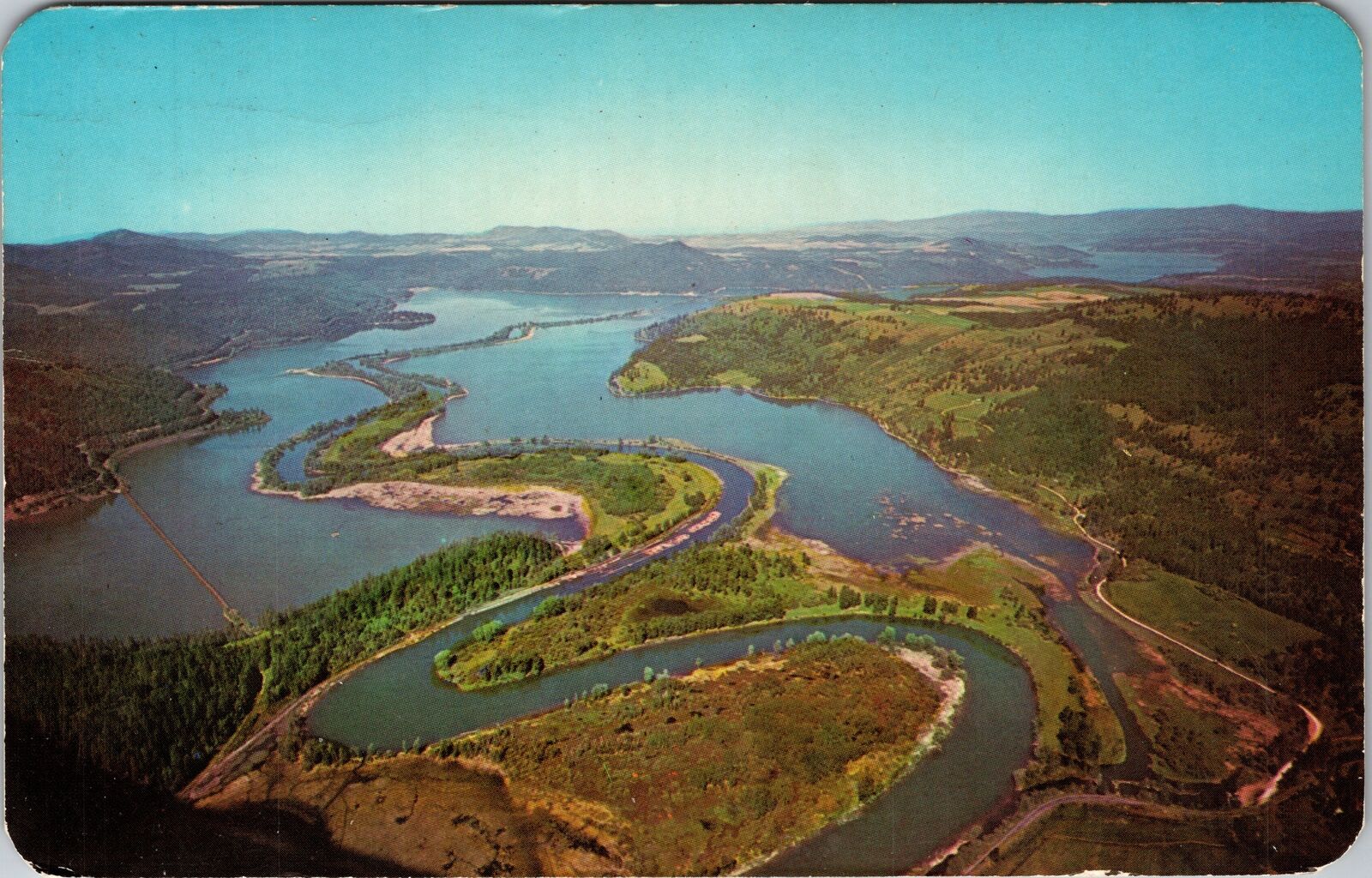 MI-Michigan, Aerial Interesting Chatcolet Lake Area Vintage Postcard