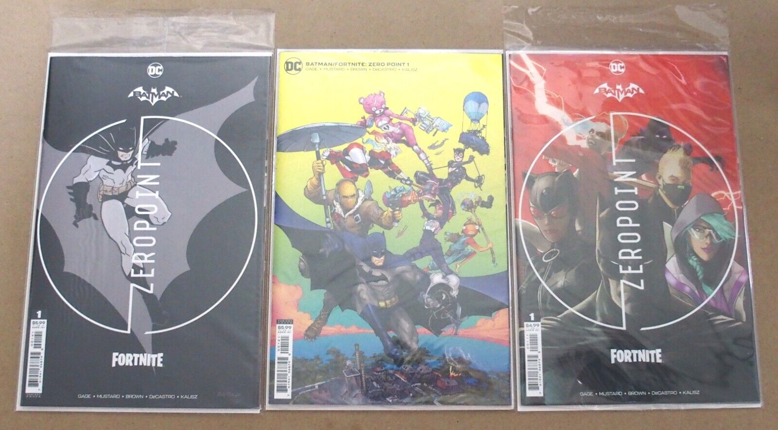 3 Batman Fortnite Zeropoint #1 Comic Books Sealed w/ Codes Card Stock Rocafort +