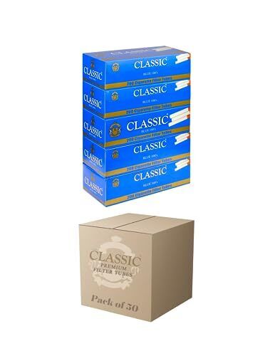 Global Classic Light Blue King Size Cigarette Tubes 200 Count Full Case 50