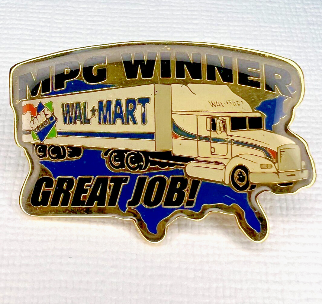 Lapel Pin Walmart Sams Club Employee Enamel Semi Driver MPG Winner Great Job Pin