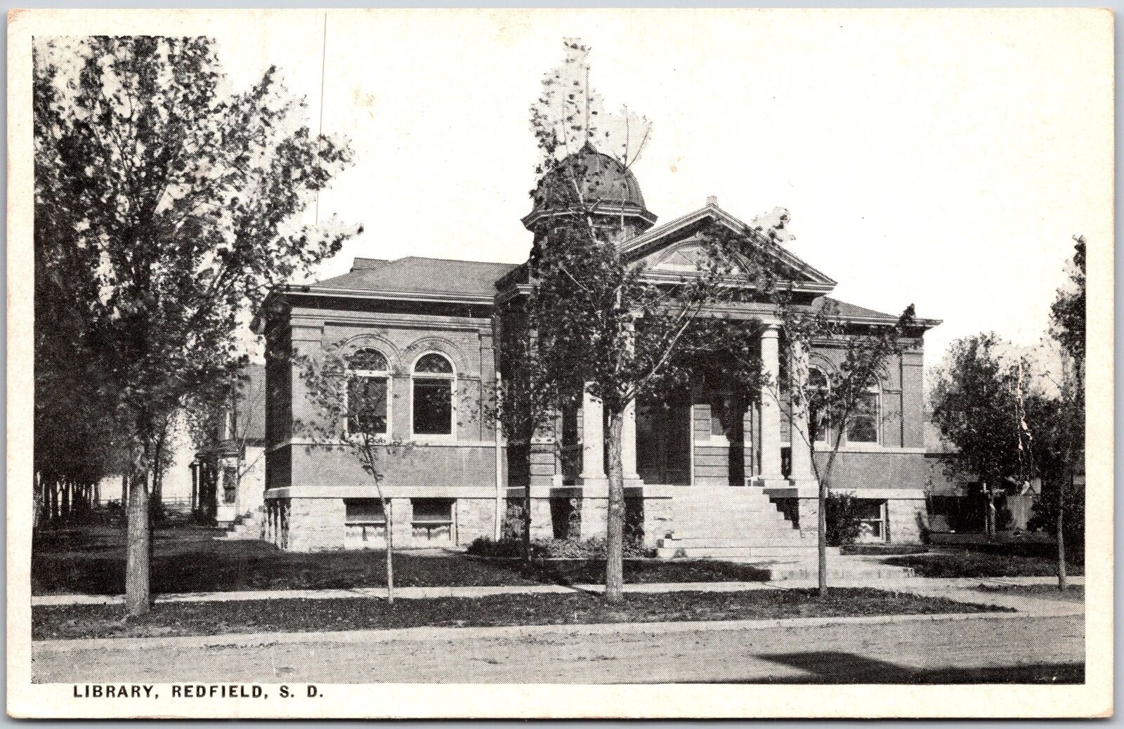 1910\'s Library Redfield South Dakota SD Public Building Posted Postcard