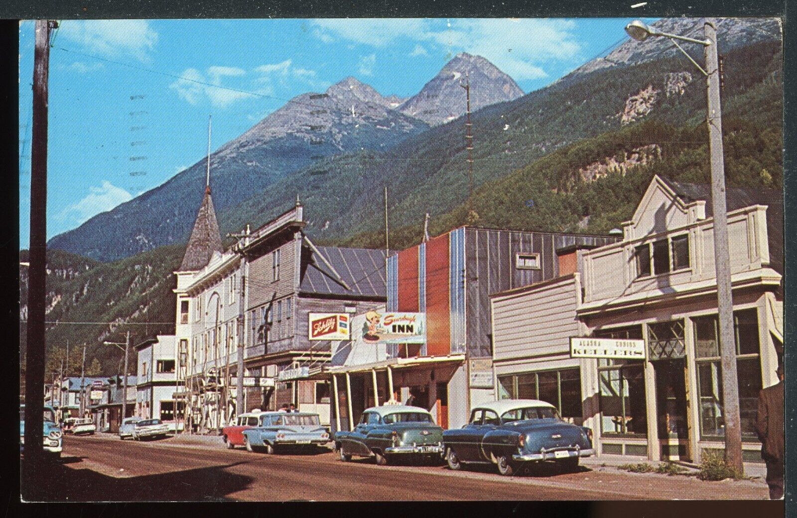 1963 Skagway Alaska Broadway Downtown View Historic Vintage Postcard