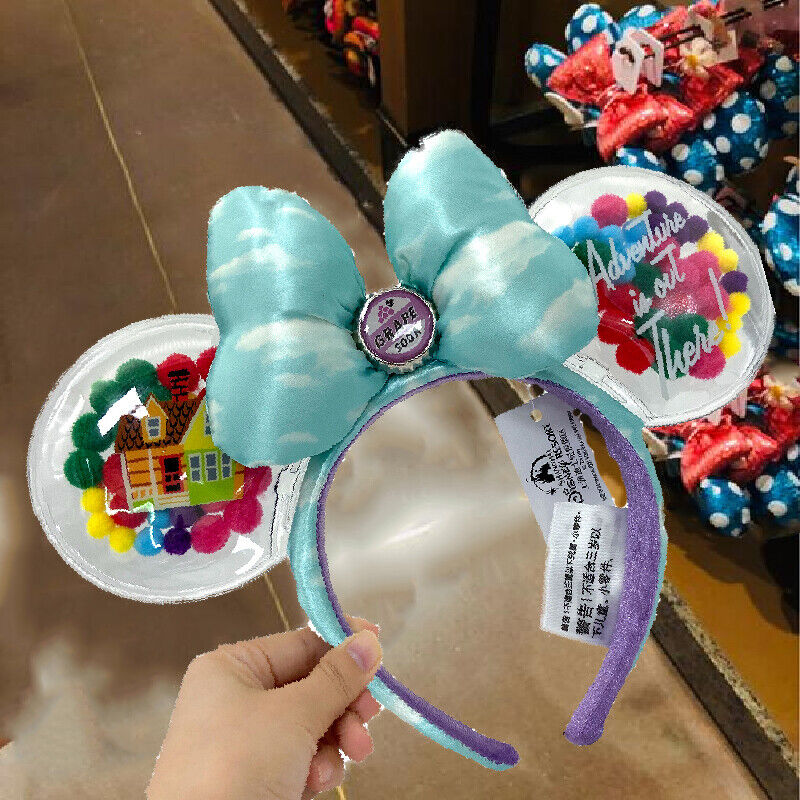 US Disney Parks UP Grape Soda Cap Balloons Rare Pixar Minnie Ears Headband NWT