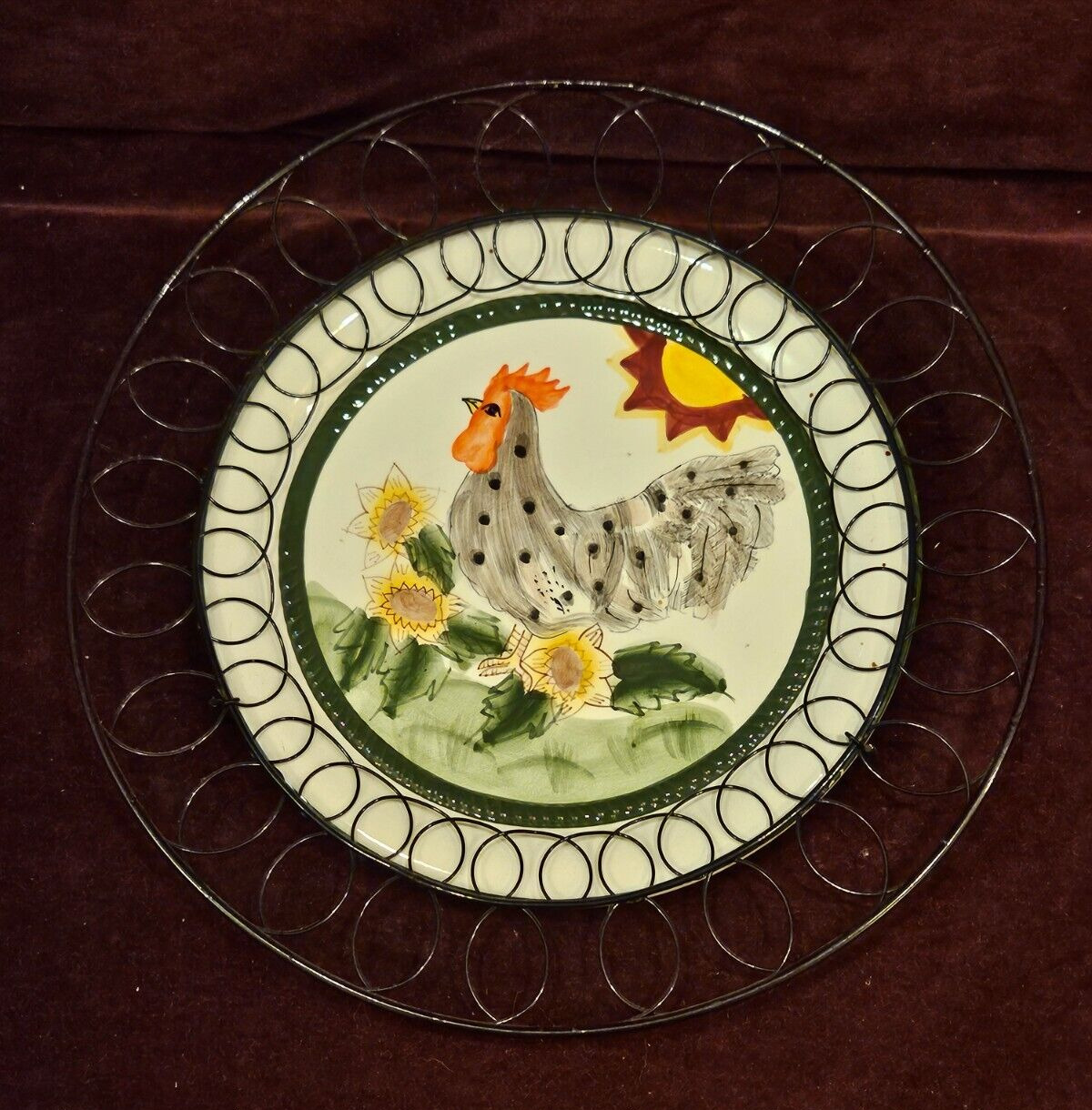 Young Inc. Porcelain Rooster Plate 8\