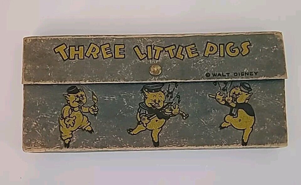 1930s Disneyana Three Little Pigs Pencil Box