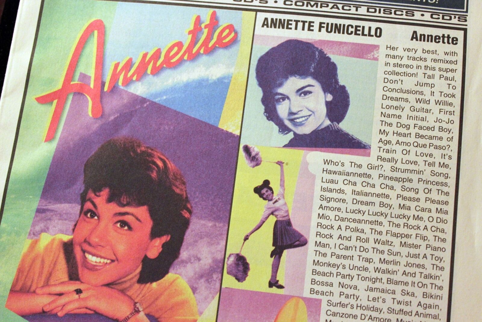 Annette Funicello Personal Property 1994 Catalog CDMO Music w/ Note from Fan