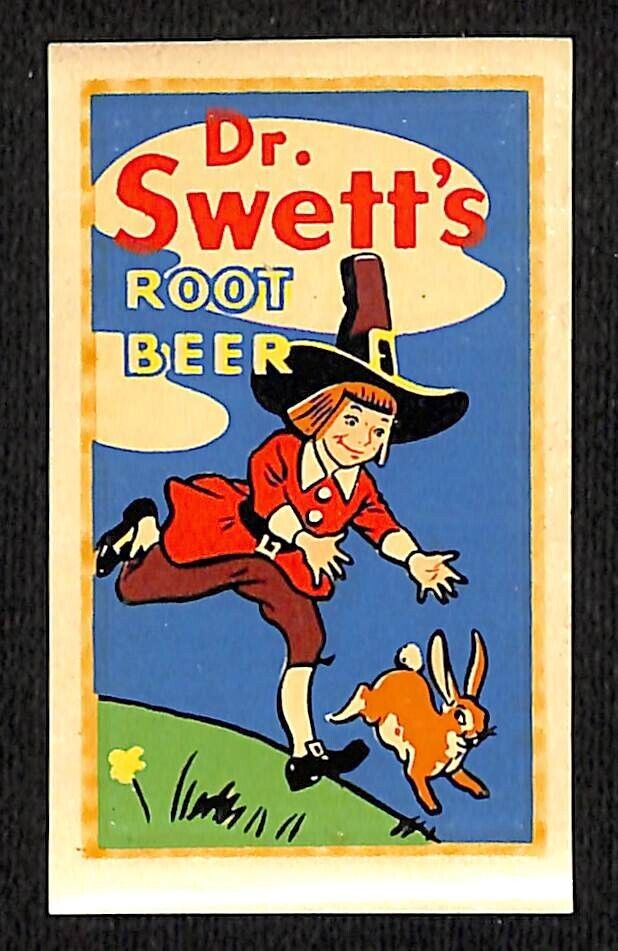 Dr. Swett\'s Root Beer Vitachrome Water Transfer Decal Rabbit Pilgrimc1940\'s-50s