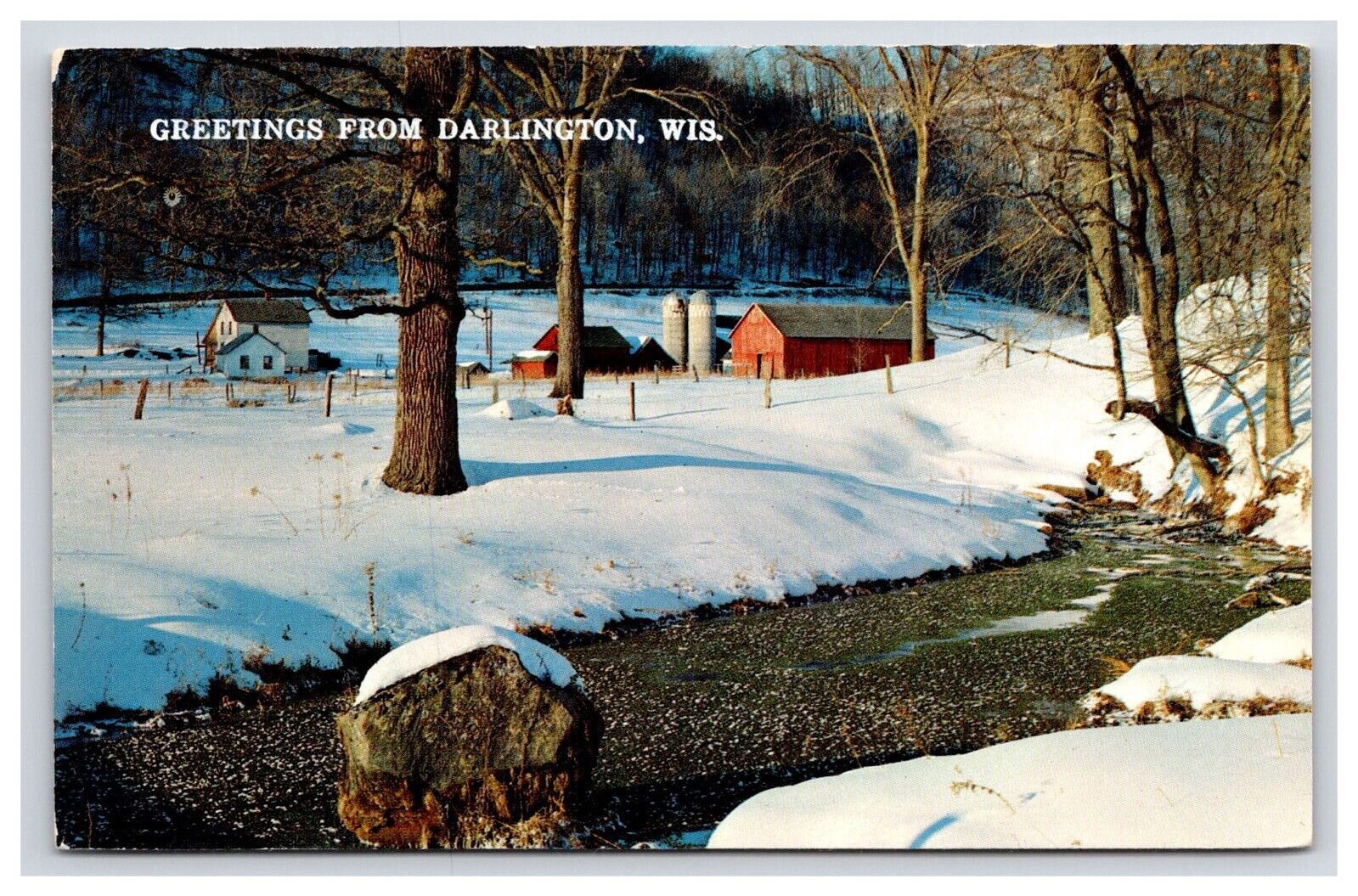 Postcard: WI Greetings From Darlington, Wisconsin - Unposted