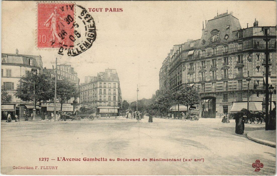 CPA TOUT PARIS (20th) 1237 L'Avenue Gambetta (560394)