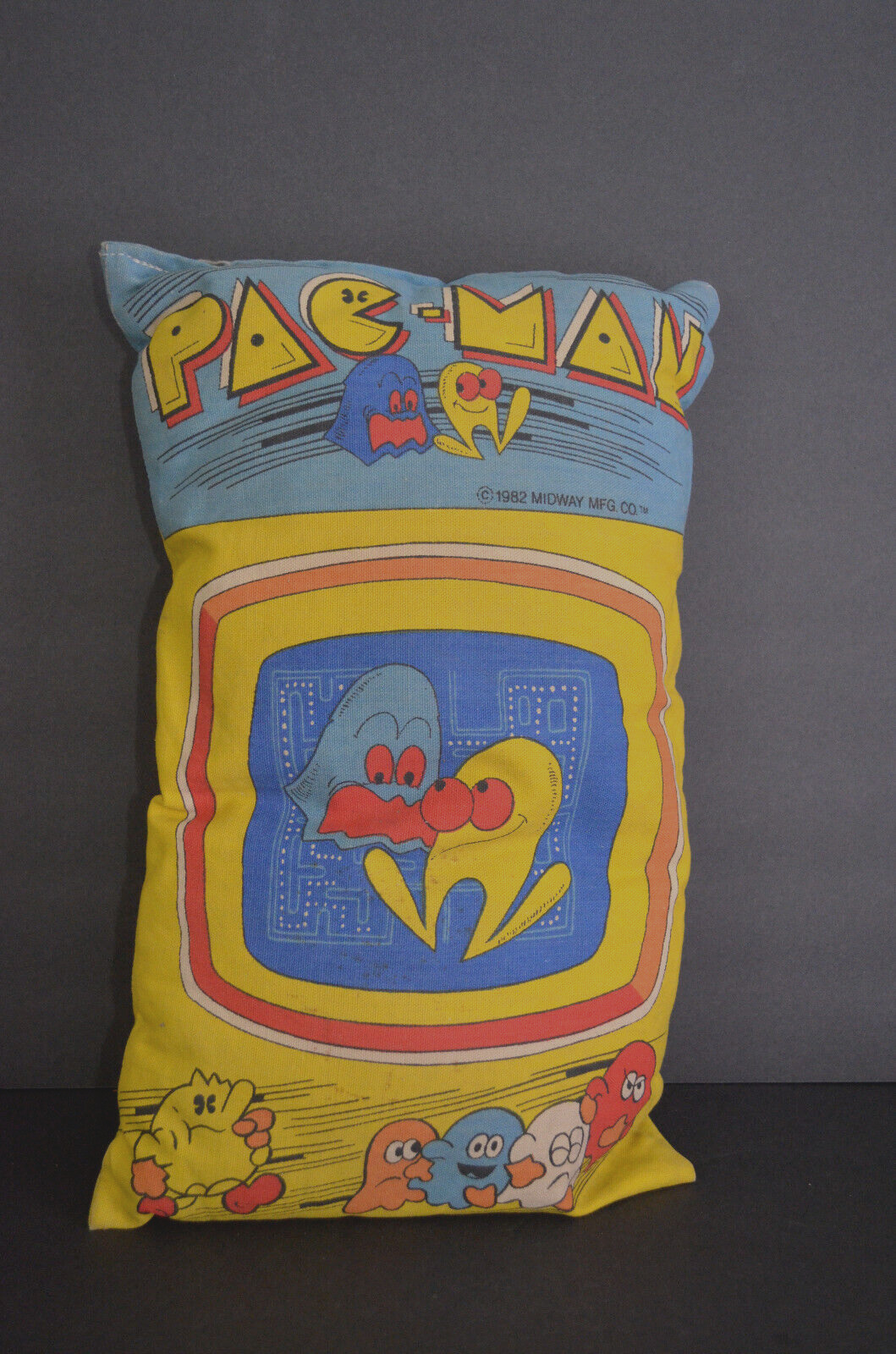 Rare Vintage Pac-Man Pillow 1982 Midway Mfg. Co.