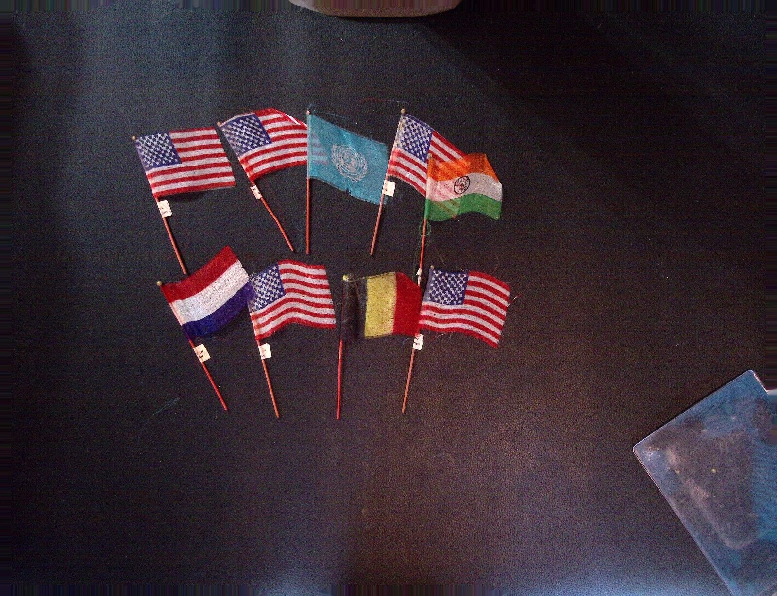 Vintage UN Flags Small USA Germany France