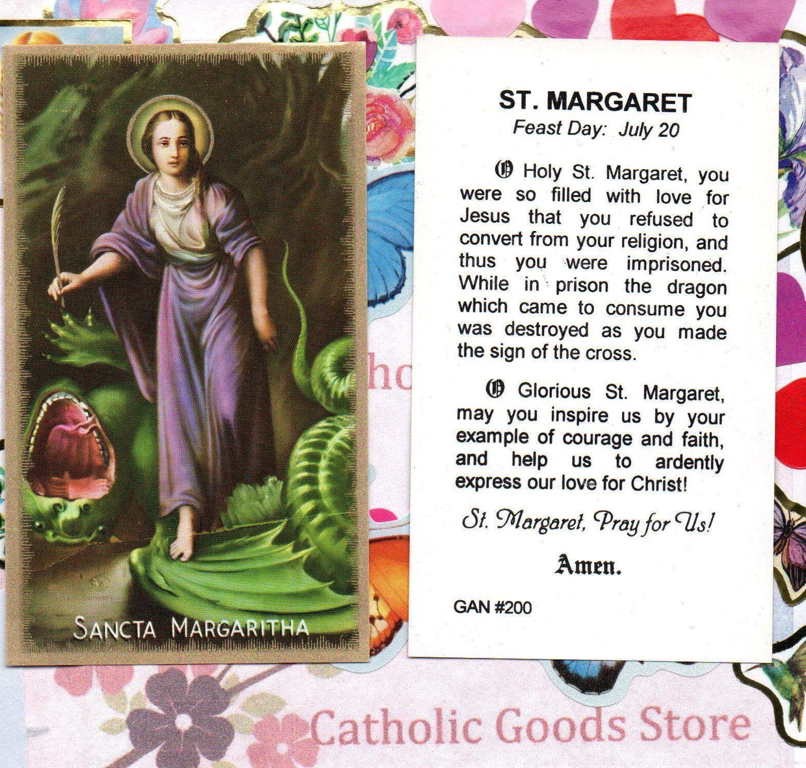 Prayer to Saint Margaret of Antioch - GAN - Paperstock Holy Card -