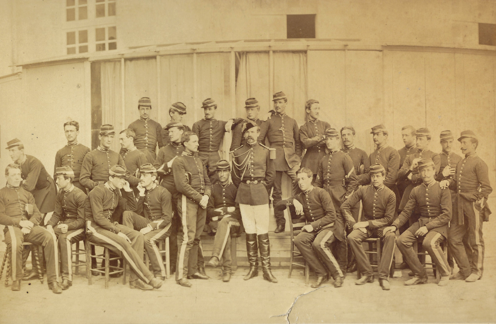 Photo of students Ecole militaire Saint-Cyr & their instructor ca 1865 Frank Paris