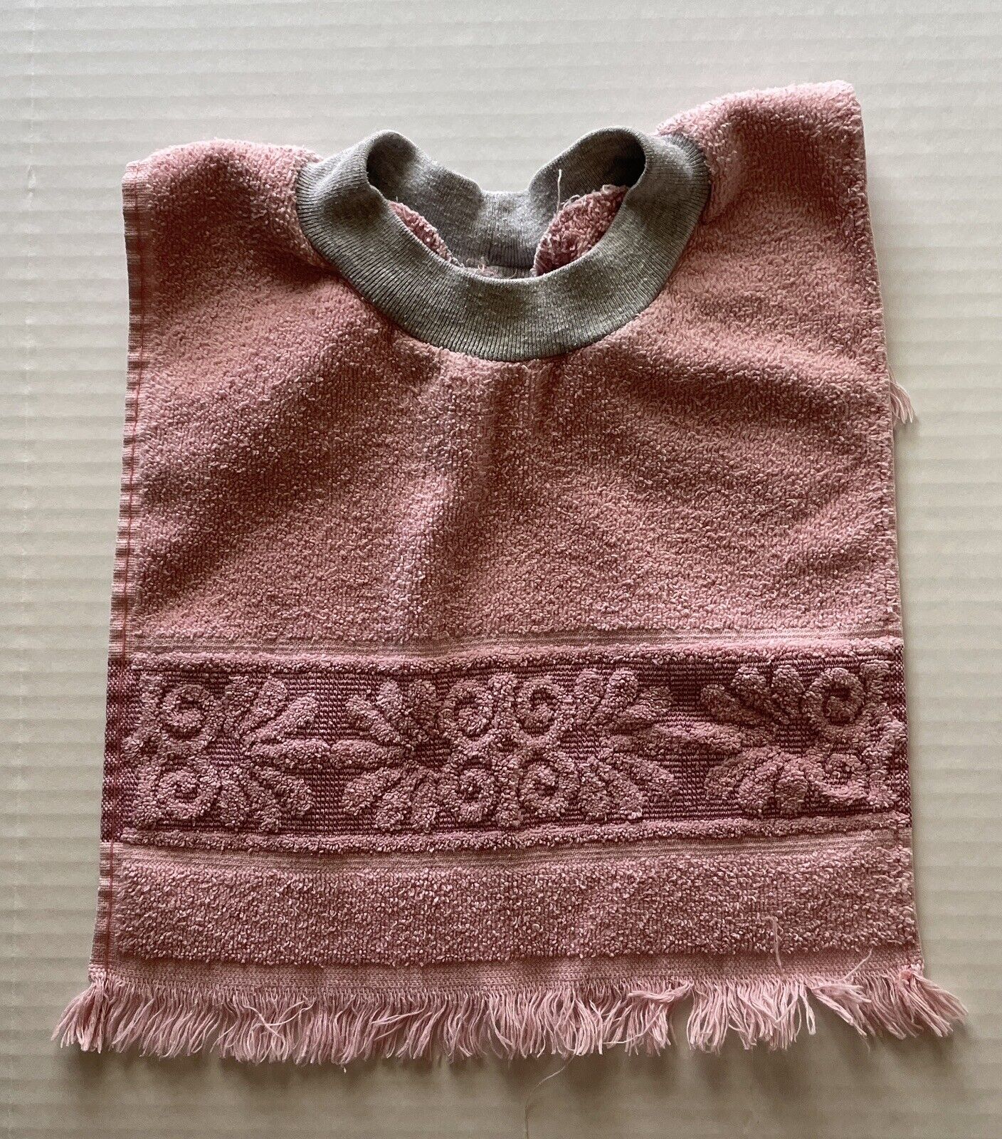 Vintage HandMade Towel Baby Bib Pink
