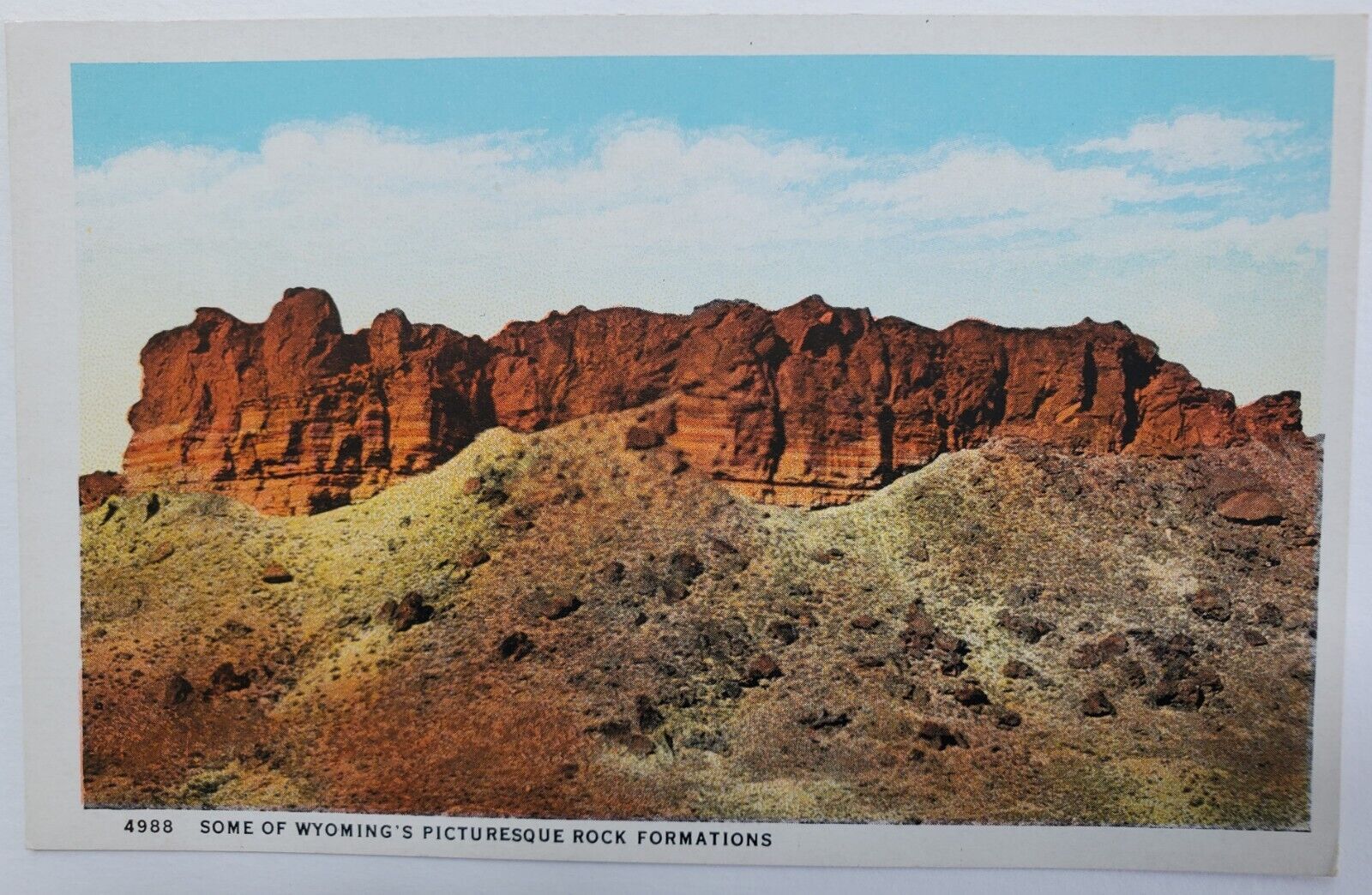 Wyoming Picturesque Rock Formations Vintage White Border Postcard S59