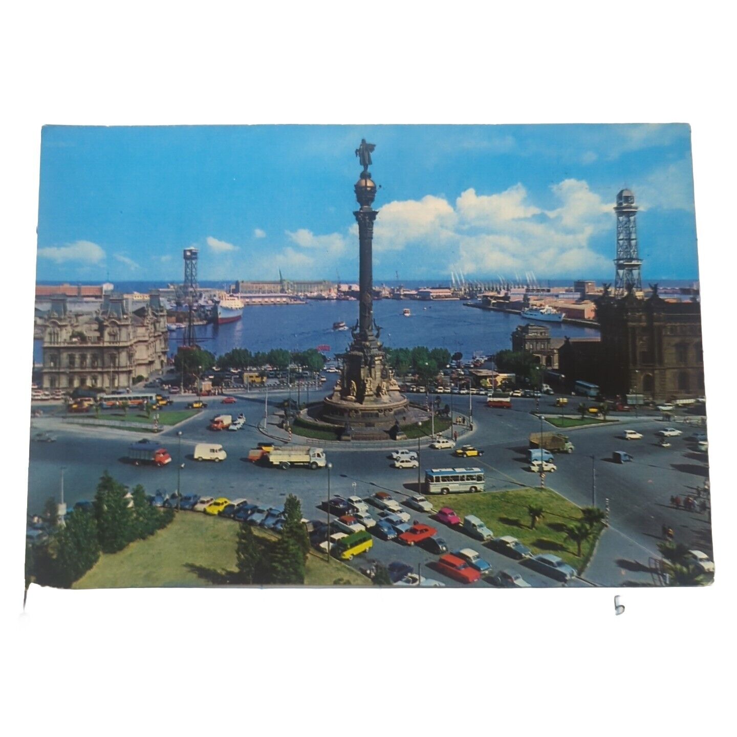 Postcard Barcelona  Columbus Monument and Harbor Spain Unsent 12.2.19 