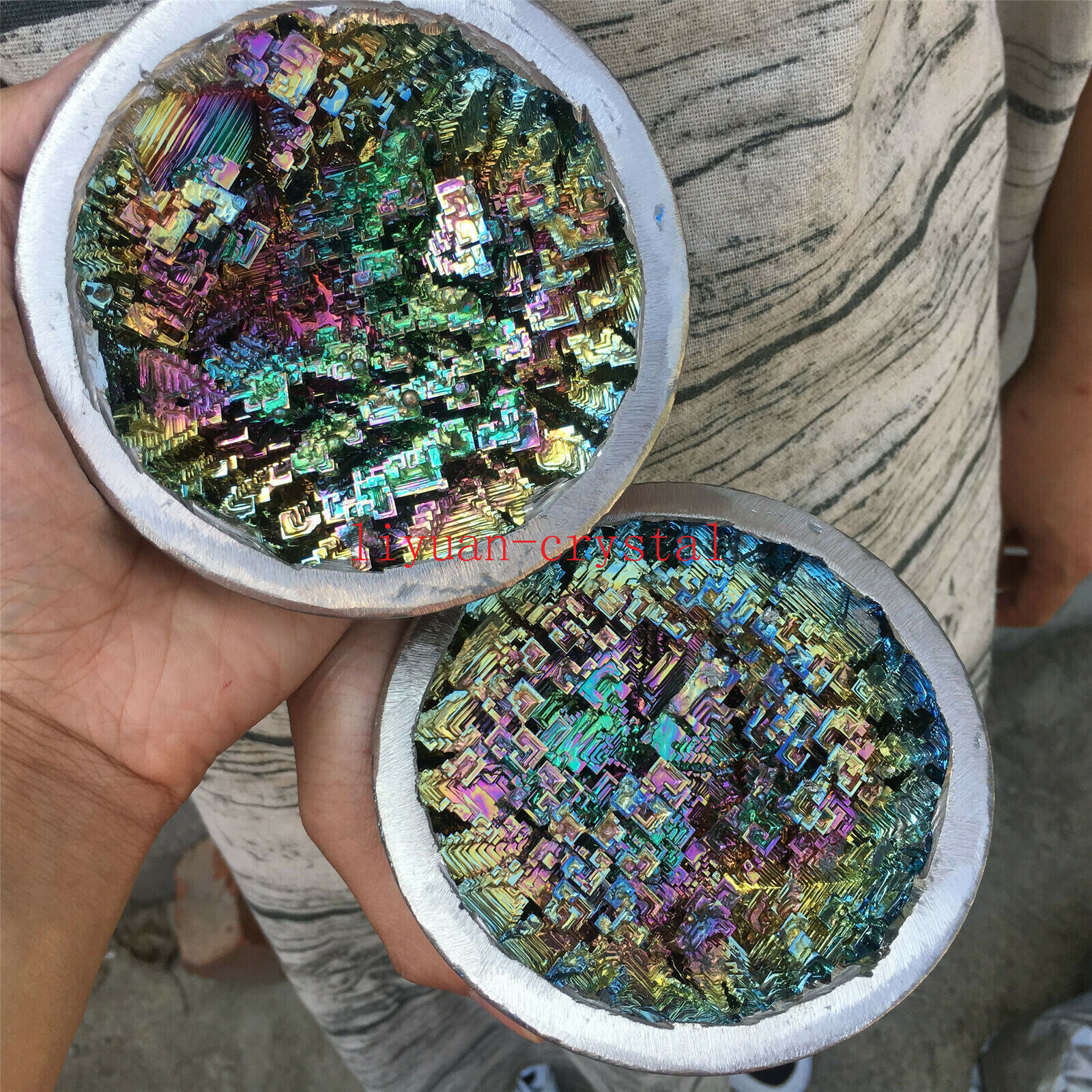 A+A+ Rainbow Bismuth Ore bowl Quartz Crystal Mineral Specimen Reiki Healing 1pc