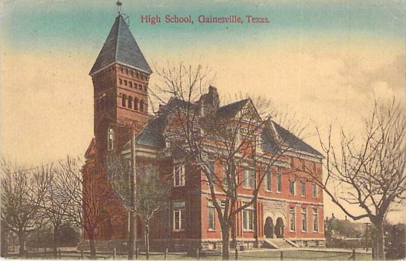 High School, Gainesville, Texas, Posted 1909