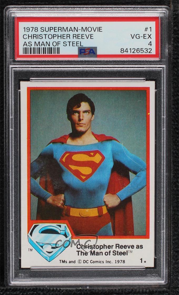 1978 Topps Superman The Movie Christopher Reeve as Man of Steel #1 PSA 4 12p5