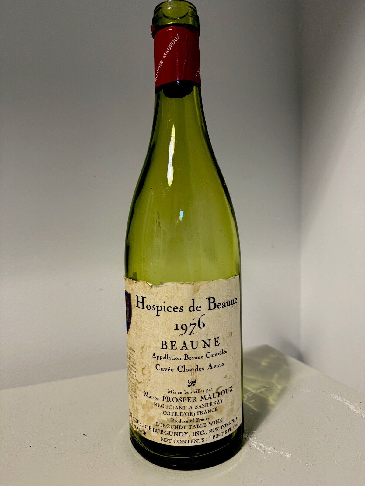 Hospices de Beaune 1976 Rare Empty wine bottle. No wine. No cork.