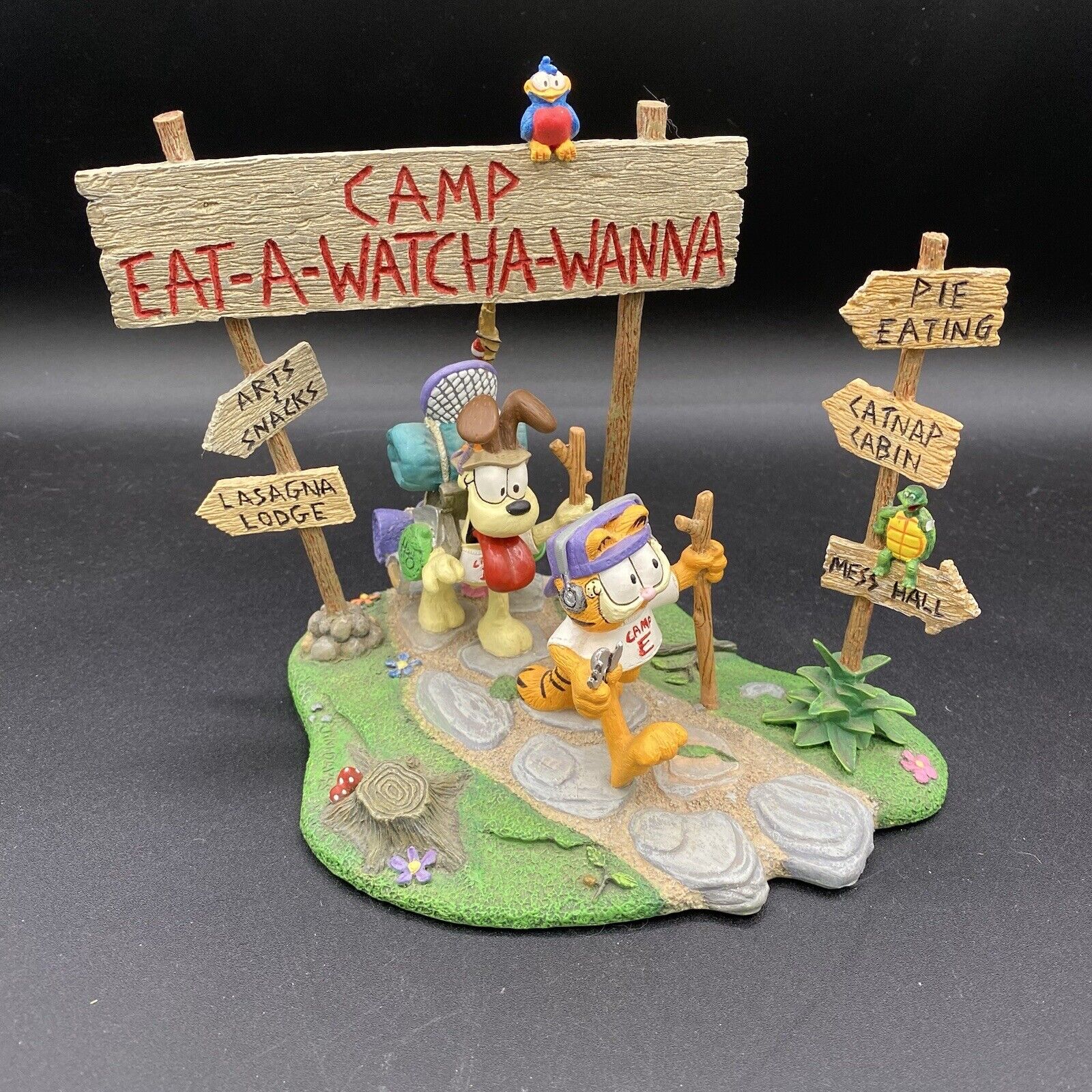 Vintage Garfield Camp Eat-A-Watcha-Wanna by Danbury Mint Figure With Certificate