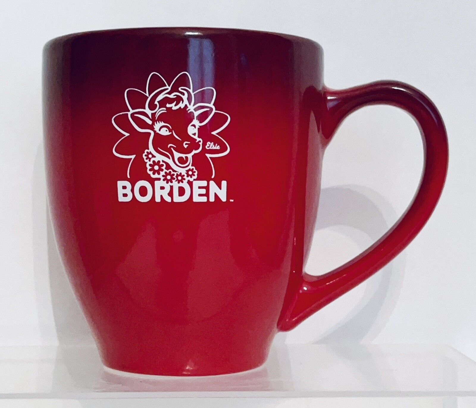 Borden ELSIE THE COW Coffee Mug Tea Cup Red Ceramic Advertising Mug - EUC