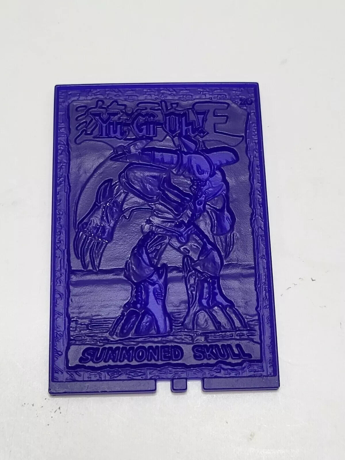 Collectible Yugioh Summoned Skull Blue Hard Plastic Tile Card Play Trading Card