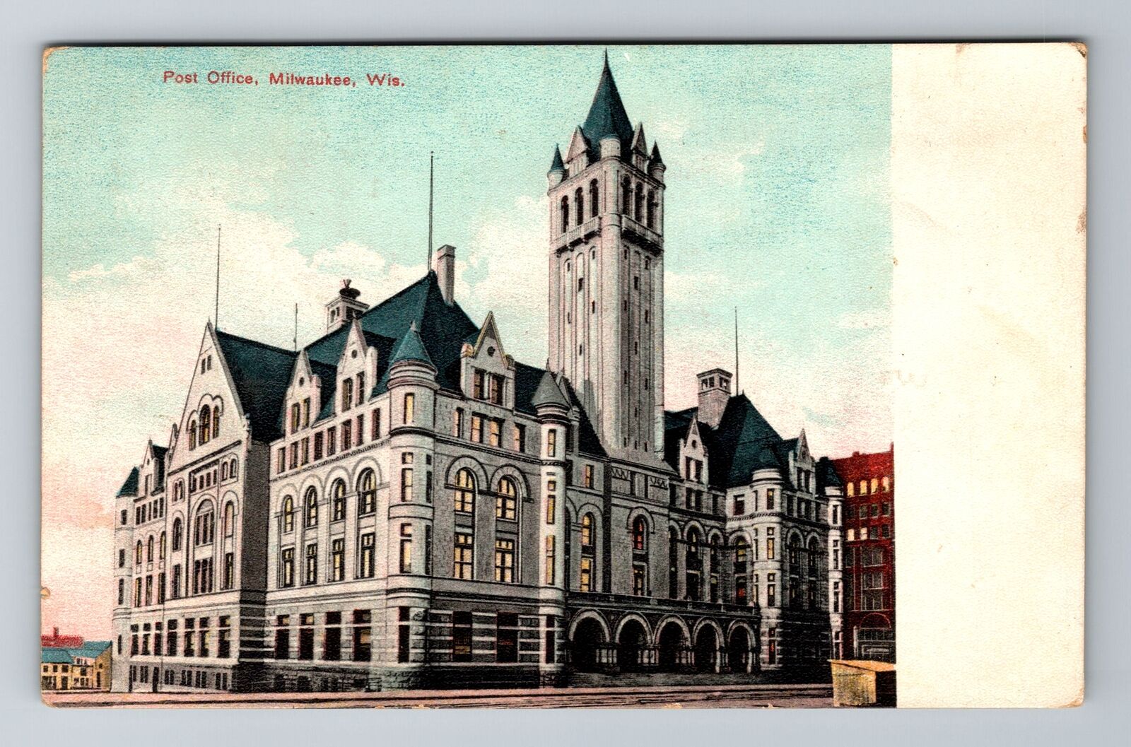Milwaukee, WI-Wisconsin, Post Office Building c1907, Vintage Souvenir Postcard