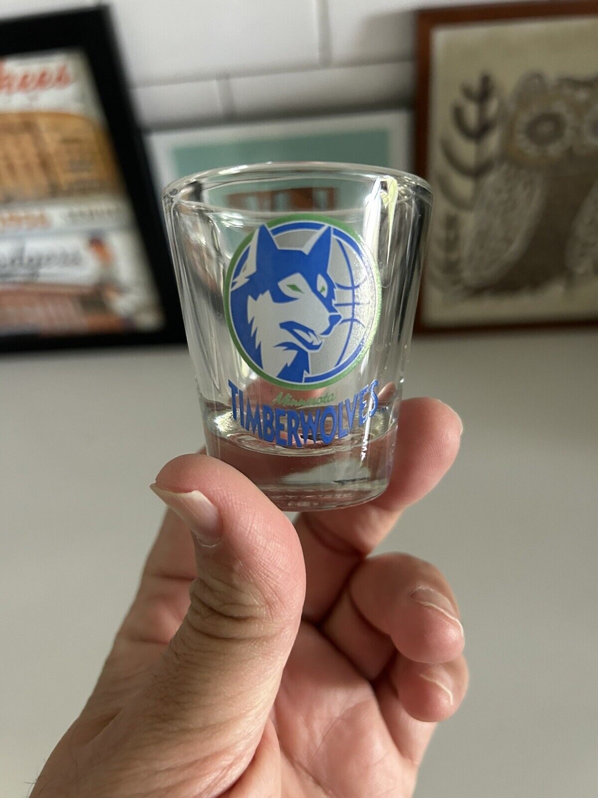 Vintage Minnesota Timberwolves Clear Shot Glass