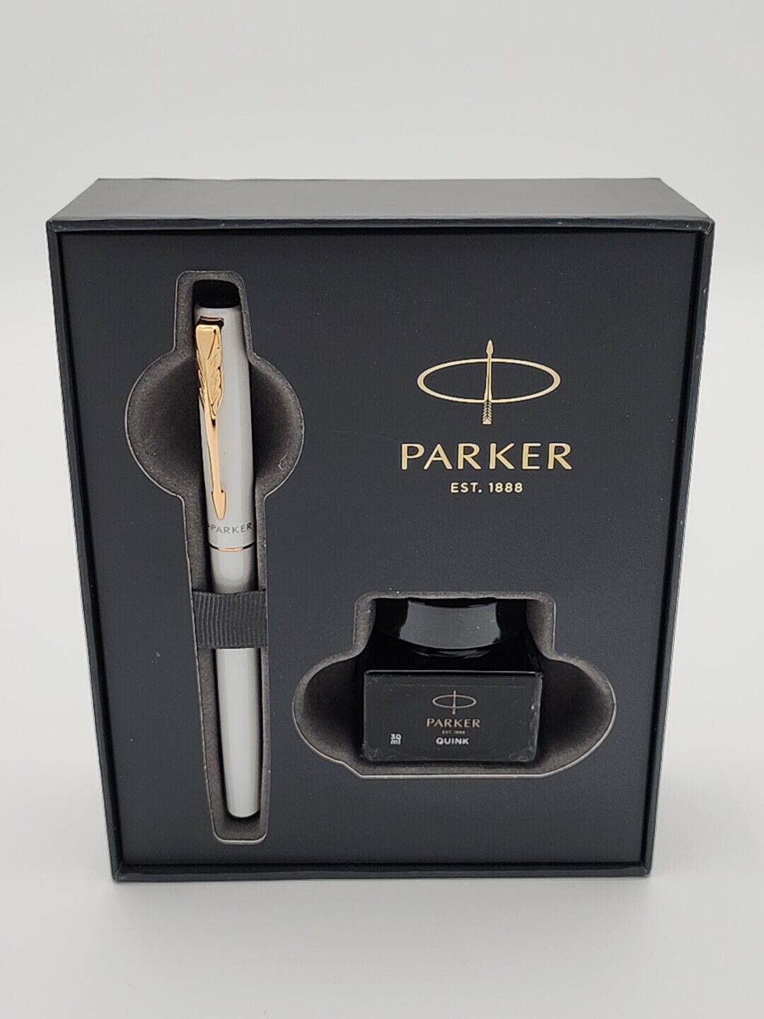 Parker Fountain Pen With  30ml Quink Ink Used