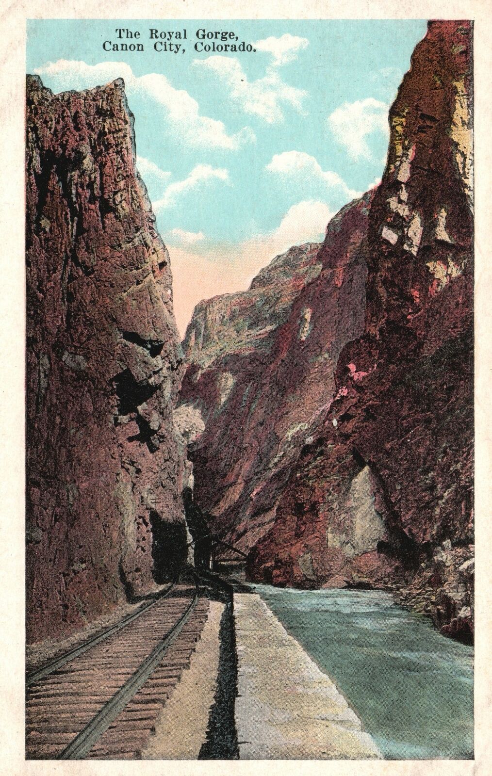 Vintage Postcard Royal Gorge Canon City Colorado Railway Rock Formation Colorado