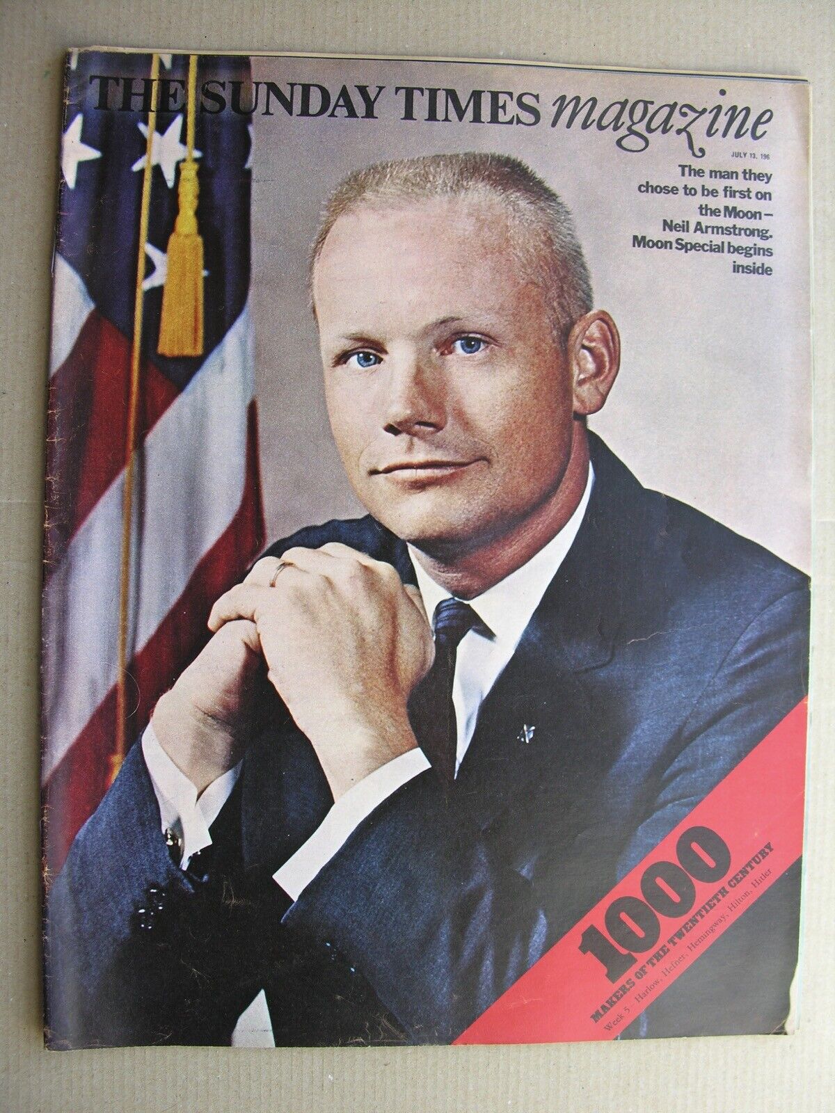 SUNDAY TIMES July 13 1969 Neil Armstrong Moon Apollo BIS Lunar Receiving Lab LRL
