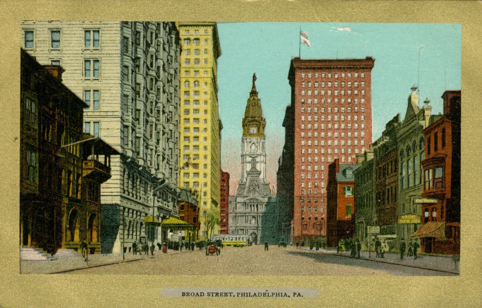 Broad Street Philadelphia Pennsylvania PA Postcard UDB Street View