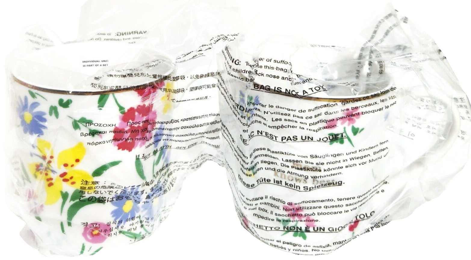 Kate Spade Garden Bouquet Mug Set Floral Multi-Color Porcelain New with Gift Box