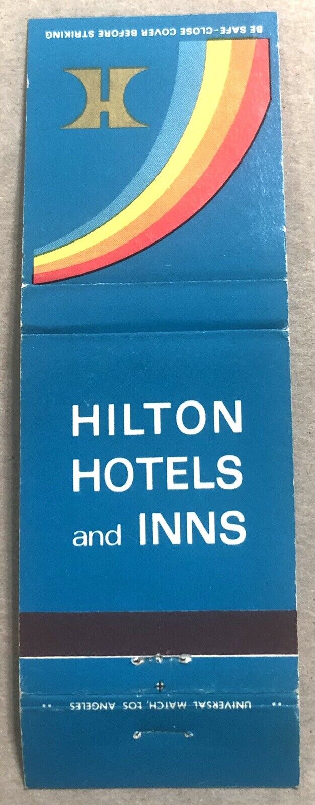 Vintage 20 Strike Matchbook Cover - Hilton Hotels & Inns Rainbow Version      B
