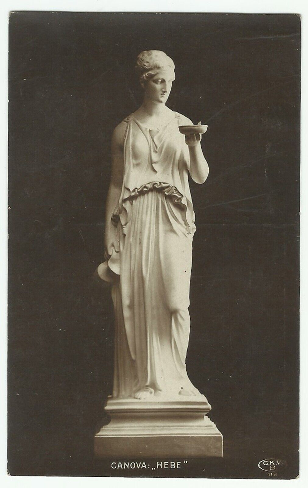 Hebe Sculpture by Antonio Canova, Vintage Postcard, Ancient Myth