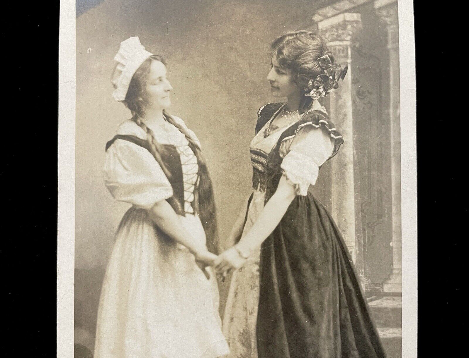 AFFECTIONATE WOMAN HOLDING HANDS & GAZING AT EACH OTHER  RPPC SALT LAKE UTAH GAY
